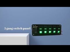 Painel de comutação Gang Rocker DC 12V 7 com LED de carregador duplo USB de 4,8 Amp