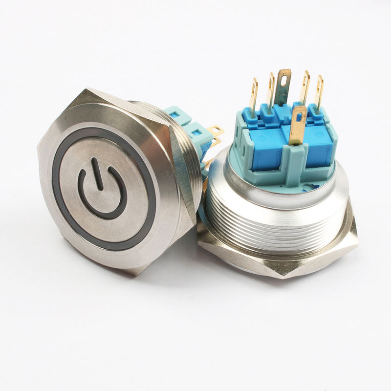 Potência fora do tipo anel iluminado LED dos interruptores de tecla do metal 30mm