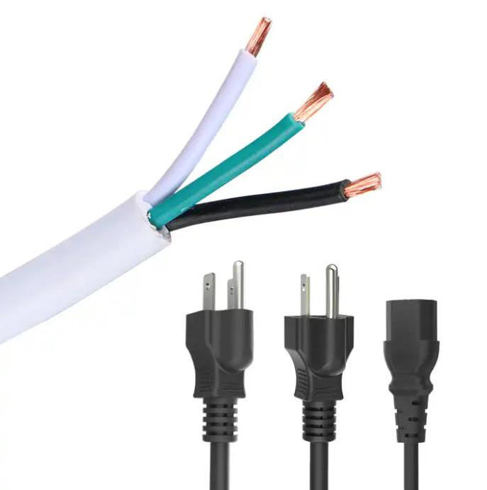 Calibre de diâmetro de fios do cabo distribuidor de corrente 18 da extensão dos núcleos da tomada 3 dos cabos três da alimentação CA de 300V Japão