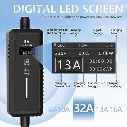 GBT 3.5KW 7KW IP65 Compacto carregadores portáteis EV resistente a intempéries e sobre a proteção de corrente