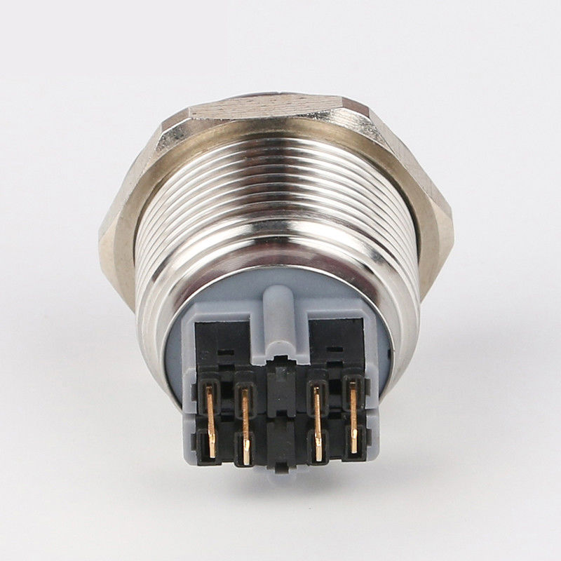 interruptores de tecla iluminados 28mm do metal em volta do tipo anel 500V diodo emissor de luz