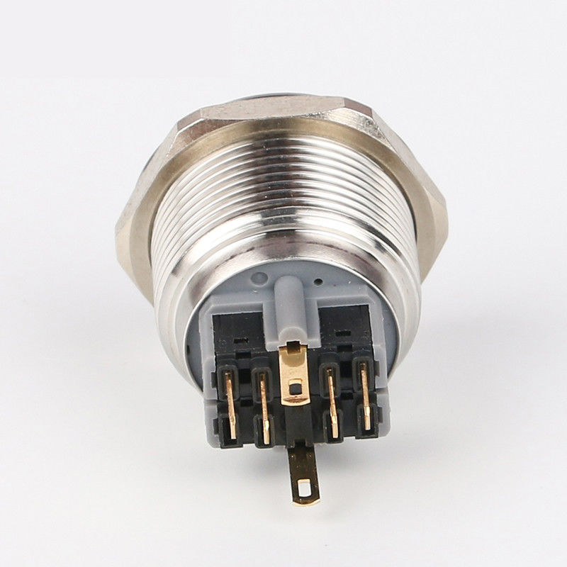 interruptores de tecla iluminados 28mm do metal em volta do tipo anel 500V diodo emissor de luz