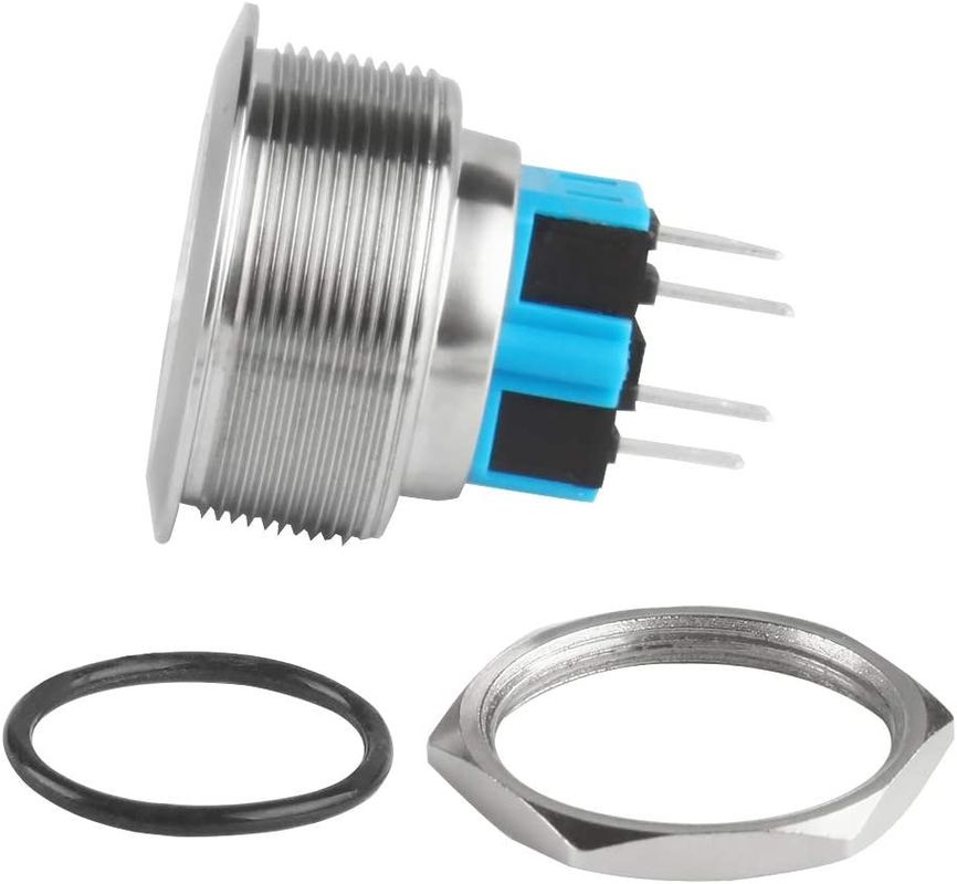 Potência fora do tipo anel iluminado LED dos interruptores de tecla do metal 30mm