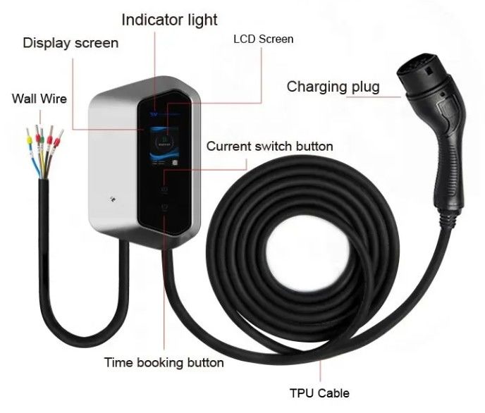 Tipo 2 AC 16A 32A Estação de carregamento rápido de automóveis elétricos 250-480v
