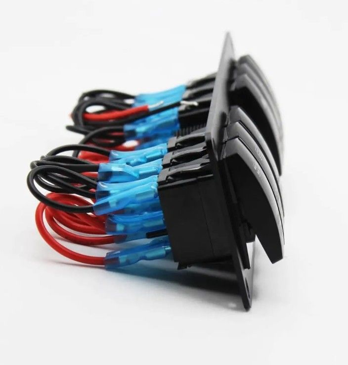 Color Voltmeter 6 Gang DC12V 24V Led On Off 5 PIN Rocker Switch Panel para Caravana Automotive Marine