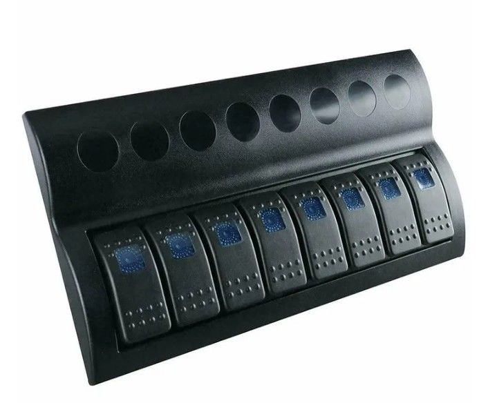 PANEL DE COMUTAÇÃO INFLAÇÃO-REFLEXÃO 8 GANG com indicador LED ROCKER AUTO fusíveis