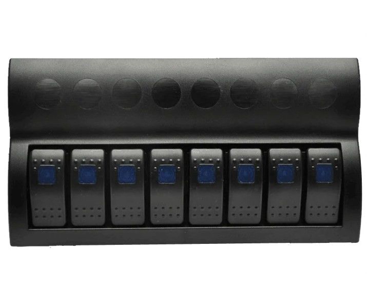 PANEL DE COMUTAÇÃO INFLAÇÃO-REFLEXÃO 8 GANG com indicador LED ROCKER AUTO fusíveis