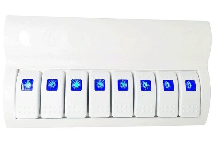 PANEL DE COMUTAÇÃO INFLAÇÃO-REFLEXÃO 8 GANG com indicador LED ROCKER AUTO fusíveis
