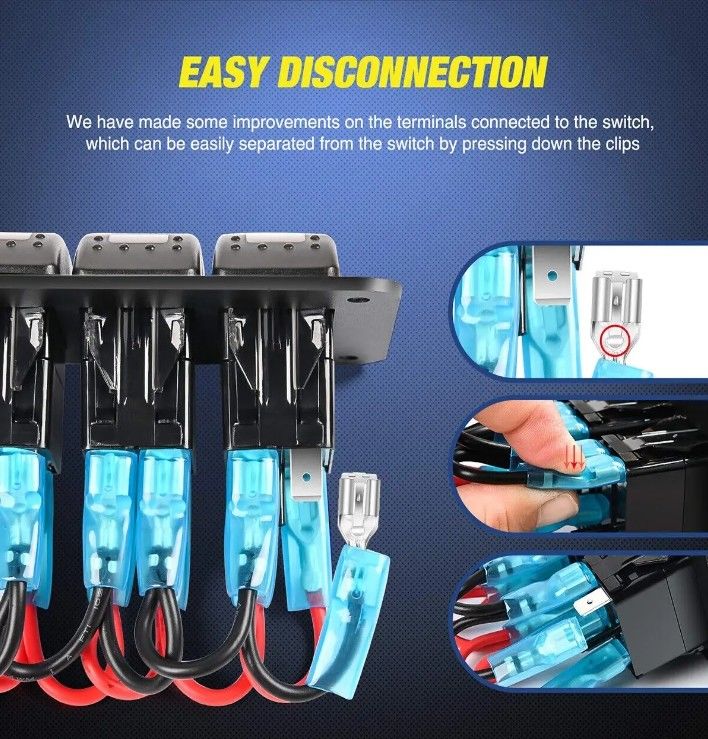 DC12V 24V 3 Gang Red LED Light Rocker Switch Panel Box Com Dual 4.8A USB Charger Voltmeter Para Carros Marinha Caminhões Barcos