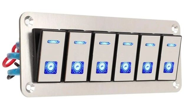Painel de comutação alternativo, Painel de comutação roqueiro impermeável Universal UTV Barco Pequeno Switch Rocker redondo