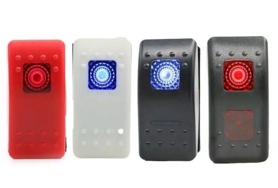 12V 24V iluminado azul LED luz símbolo laser à prova d'água ON / OFF Boat Rocker Switch para Car Boat Marine RV