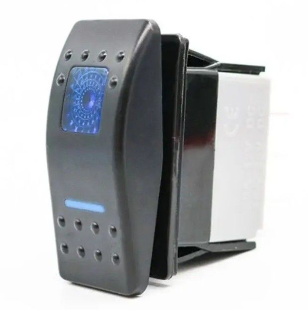 12V 24V iluminado azul LED luz símbolo laser à prova d'água ON / OFF Boat Rocker Switch para Car Boat Marine RV