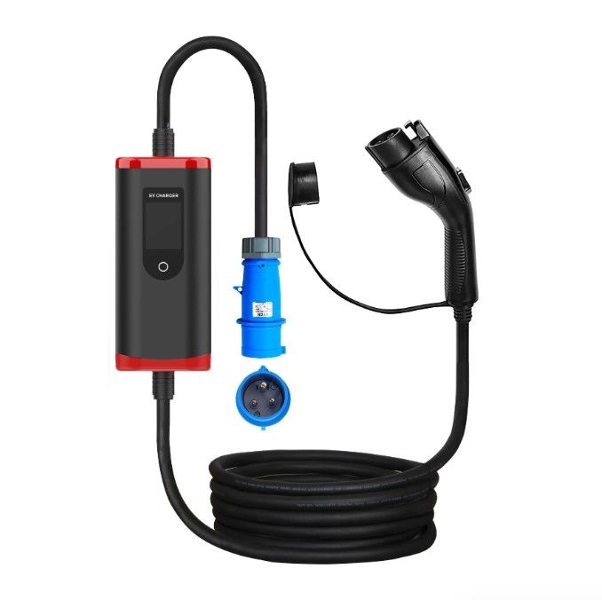 IP65 personalizado 16A-40A Ajustável SAE J1772 Tipo 1 Carregador de carro EV portátil Estação de carregamento portátil