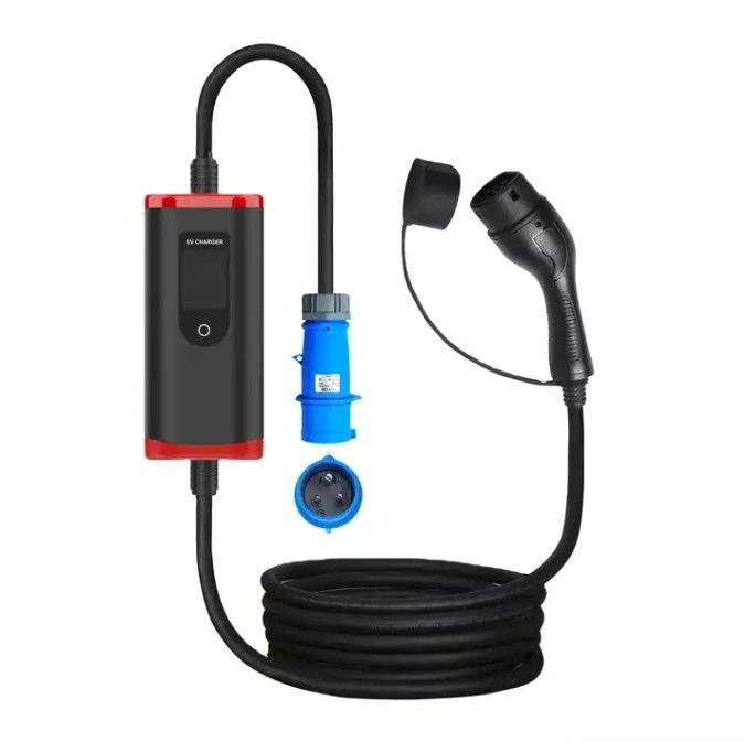 IP65 personalizado 16A-40A Ajustável SAE J1772 Tipo 1 Carregador de carro EV portátil Estação de carregamento portátil