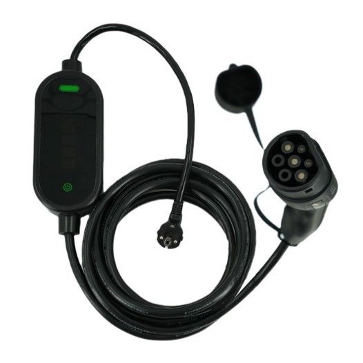 Carregadores de veículos elétricos portáteis 7KW Tpe Jacket IEC 62196 Tipo2 2.4 Quot LCD CE TUV ROHS
