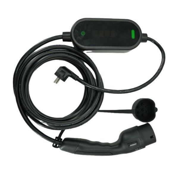 Carregadores de veículos elétricos portáteis 7KW Tpe Jacket IEC 62196 Tipo2 2.4 Quot LCD CE TUV ROHS