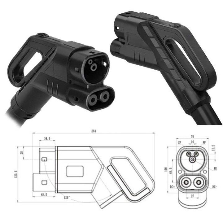 Carregamento rápido CCS2 Pistola de carregamento 40A 80A DC Cable de carregamento EV CCS2 Plug For European Car