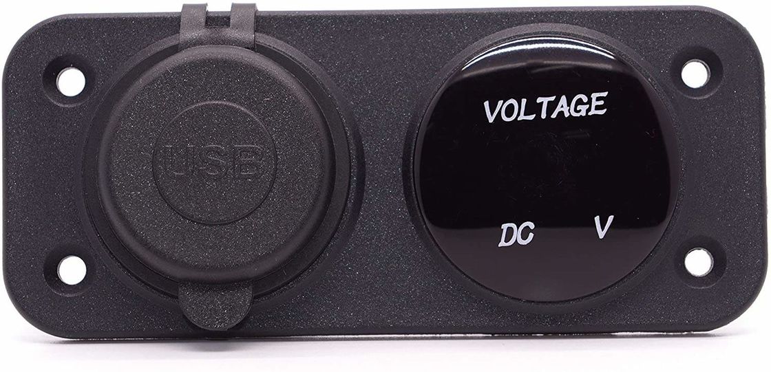 DC 12V 24V LED Digital Voltmeter Dual USB Outlet Power Socket Panel 3.1A Carregador