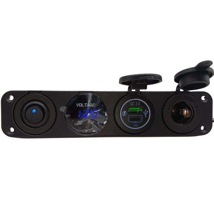 4 em 1 Voltímetro Automóvel Dual USB 12V Cigarro Automóvel Lighter Voltage Meter Com Switch