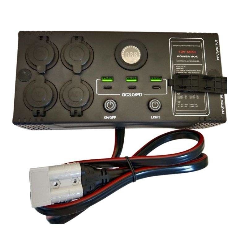 Portátil USB QC3.0 PD Switch Control DC DC Carregador Mini Power Box com caixa de controle
