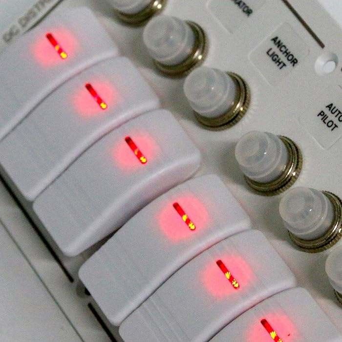 12-24V 6 Gang Boat Switch Panel Blue LED Rocker On-Off Corretor de circuito opcional