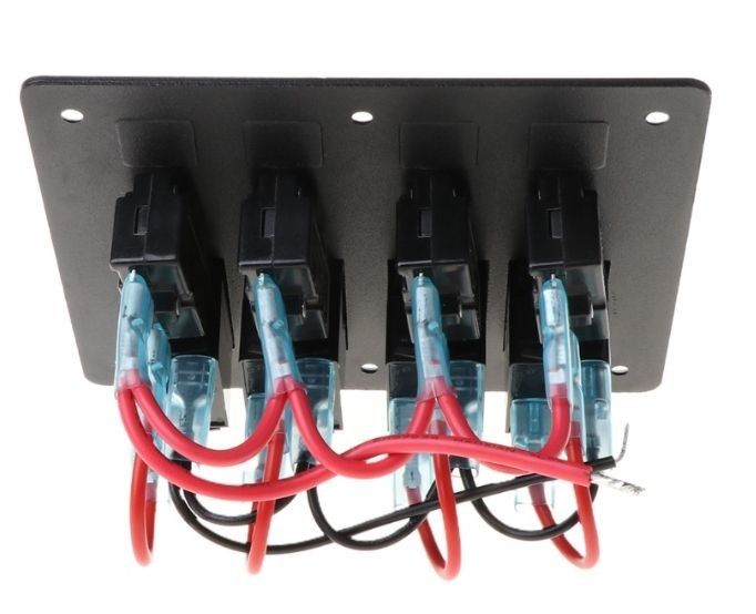 DC 12V 6 Gang Rocker Switch Panel com LED de luz vermelha para Car Boat