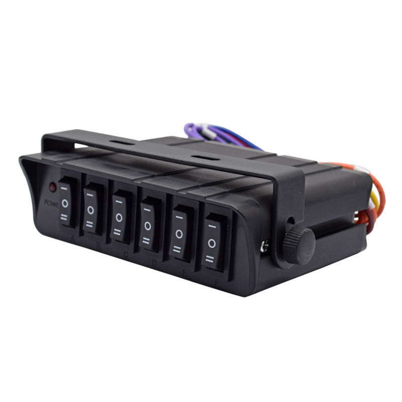 6 Caixa de comutação Gang Rocker SPST On/Off Rocker Toggle Switch Painel 30Amp Max 12 fios AWG