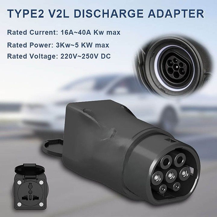 Conector V2l Ev Descarga Descarga V2l Veículo Para Carregar Adaptador V2L Tipo 2
