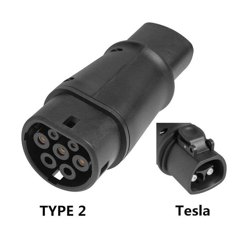 Adaptador de carregador Tesla para Tipo 2 60A max Conector 14kw Ev Plug Carregamento rápido