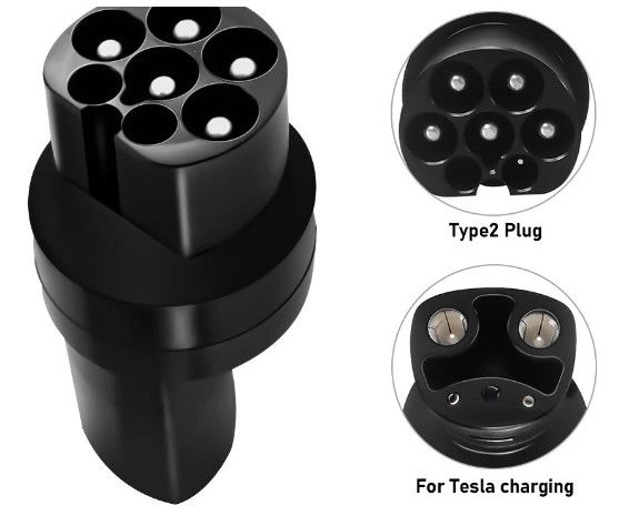 Europa tipo 2 para Tesla carregamento de carros elétricos tipo 2 adaptador DC para TESLA