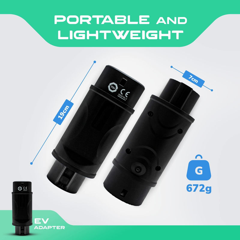 Adaptador EV Carregador EV SAE J1772 Tipo 1 para IEC 62196 Tipo 2 Compatível com conector de carregamento TIPO 1